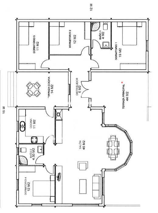Plano 1 Casa de Madera América