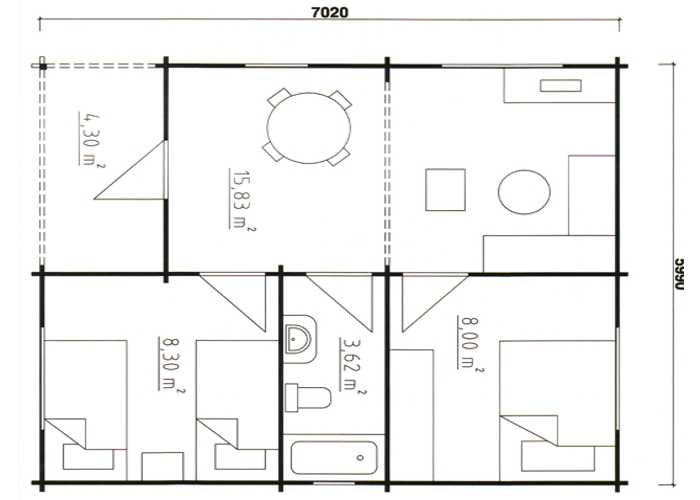 Plano 1 Casa de Madera Arlazon