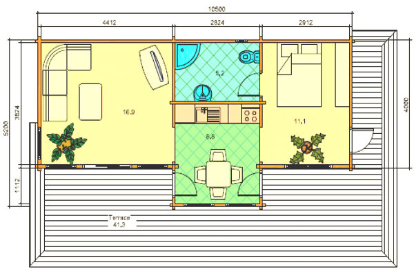 Plano 1 Casa de Madera Astrid