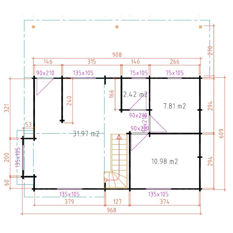Plano 1 Casa de Madera Bolaños