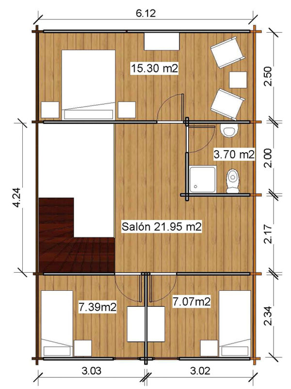 Plano 1 Casa de Madera Bolaños II