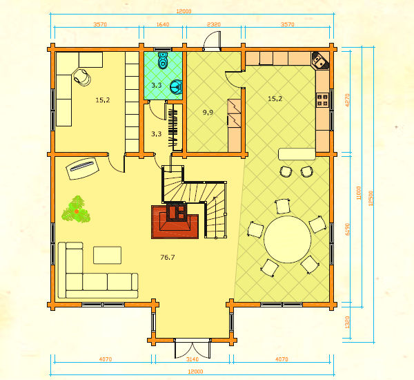 Plano 1 Casa de Madera Catherine