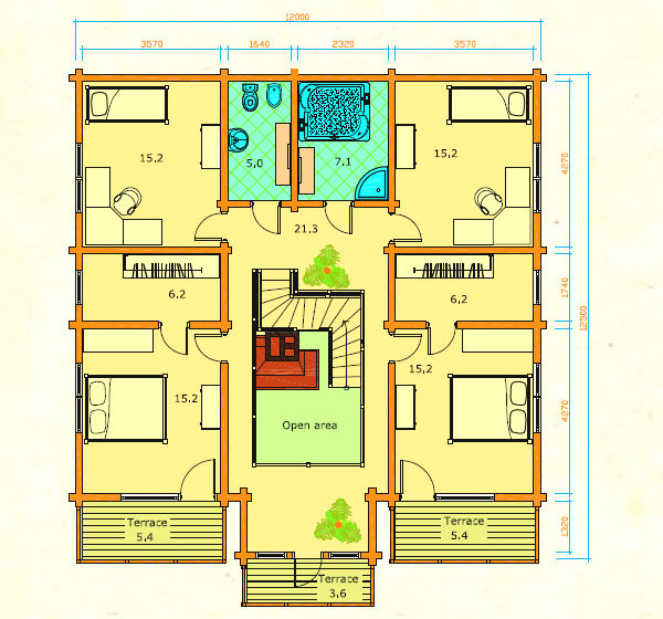 Plano 2 Casa de Madera Catherine