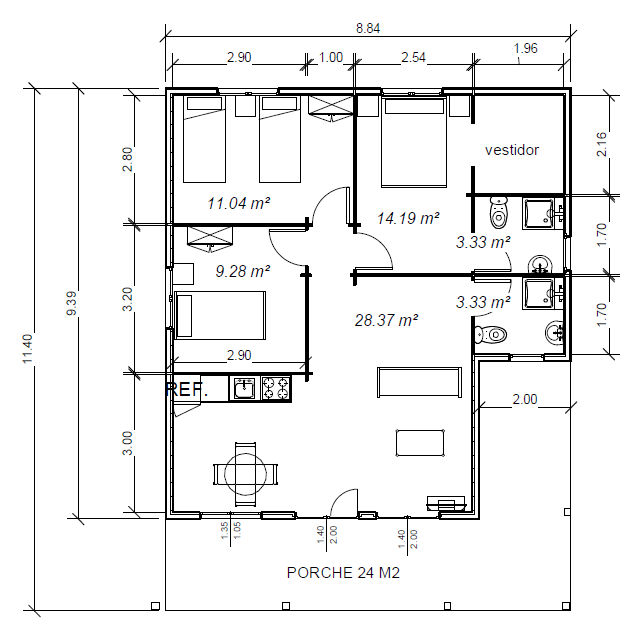 Plano 1 Casa de Madera Córdoba