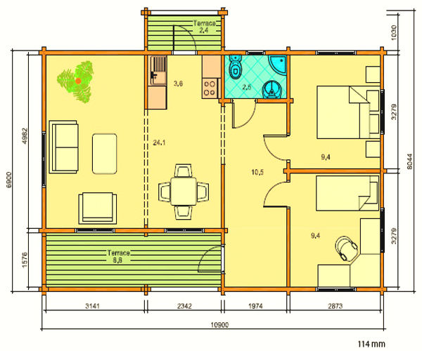Plano 1 Casa de Madera Evelin
