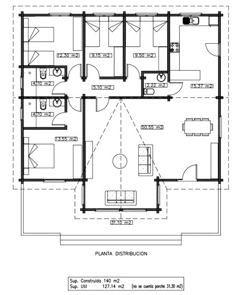 Plano 1 Casa de Madera Francia