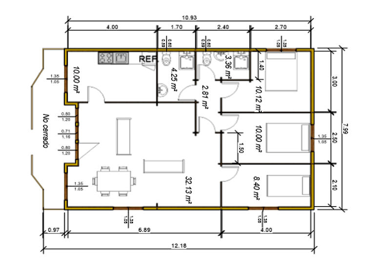 Plano 1 Casa de Madera Fresno