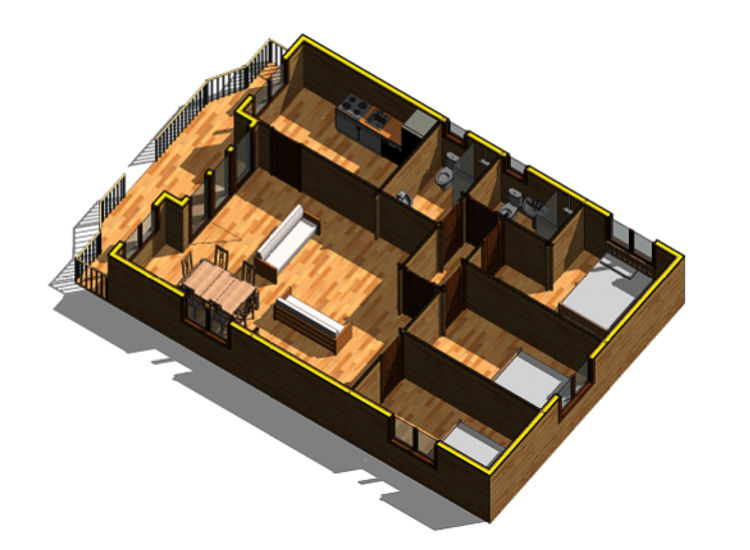 Plano 2 Casa de Madera Fresno