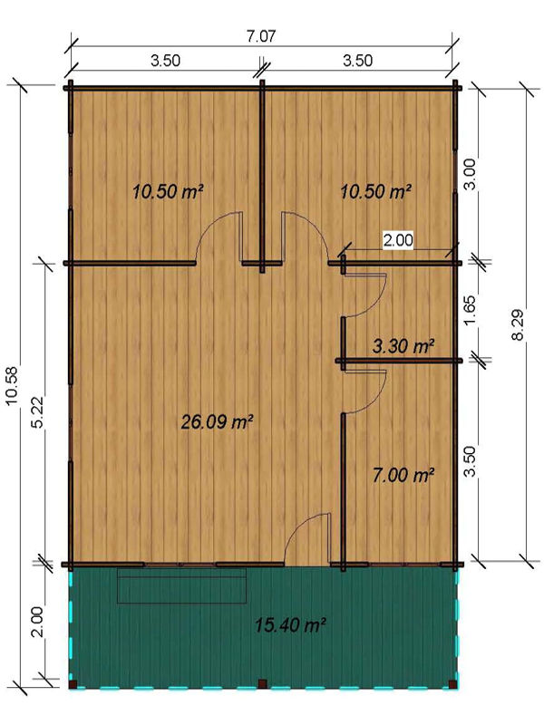 Plano 1 Casa de Madera Galicia