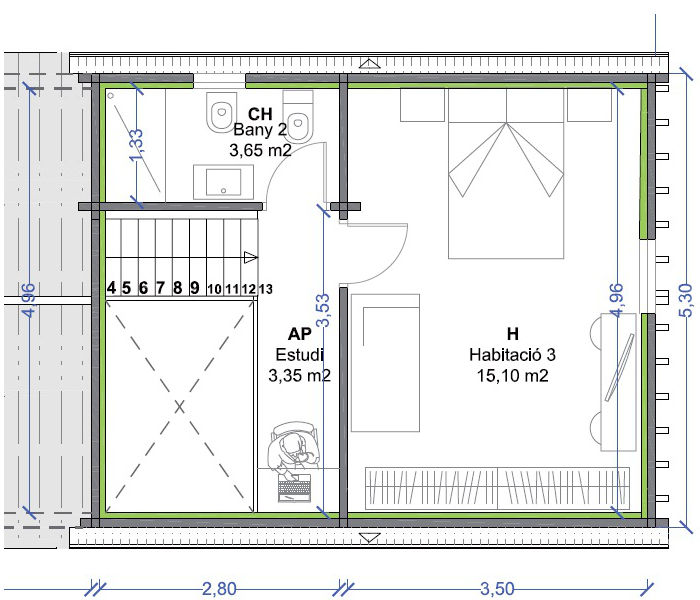 Plano 2 Casa de Madera Girona