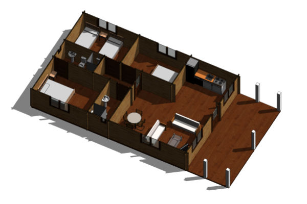 Plano 3 Casa de Madera Girona