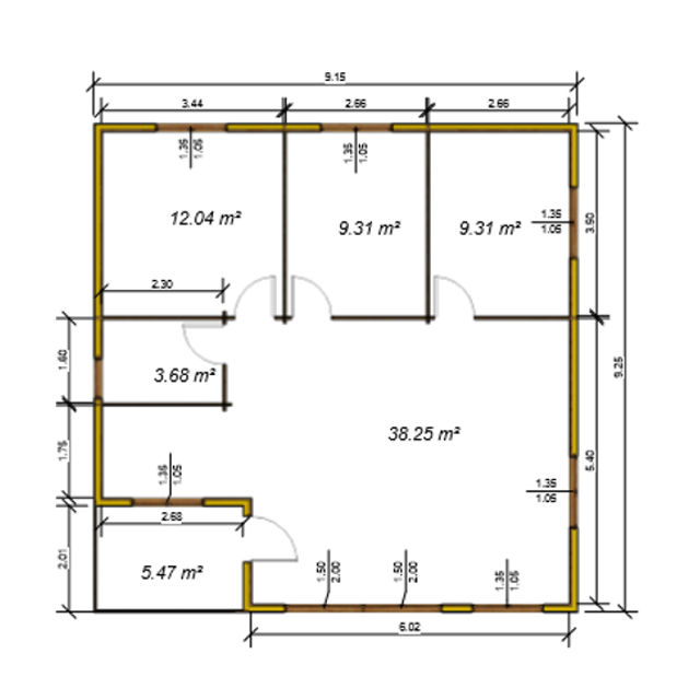 Plano 1 Casa de Madera Granada