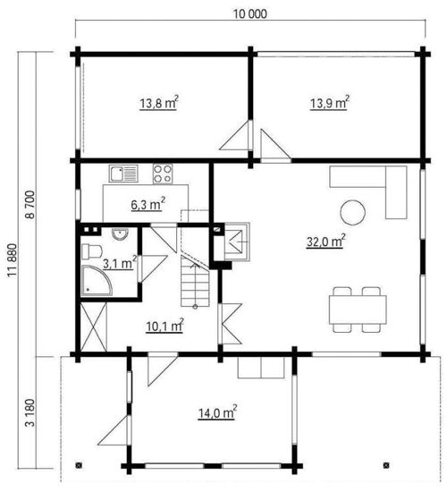 Plano 1 Casa de Madera Italia