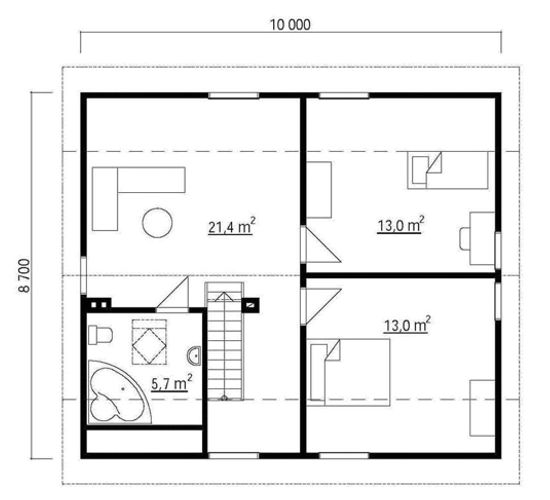 Plano 2 Casa de Madera Italia