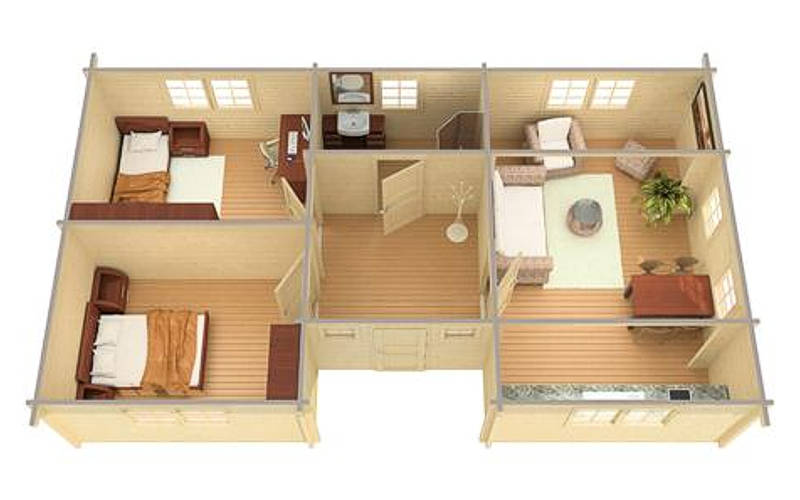 Plano 2 Casa de Madera Kristy