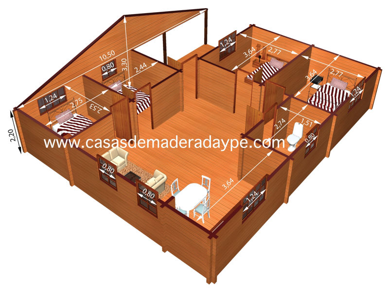 Plano 1 Casa de Madera Kristy III