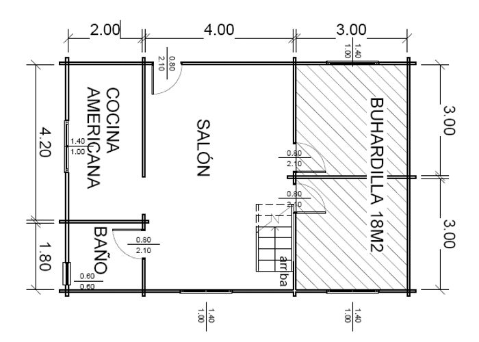 Plano 1 Casa de Madera Lindau