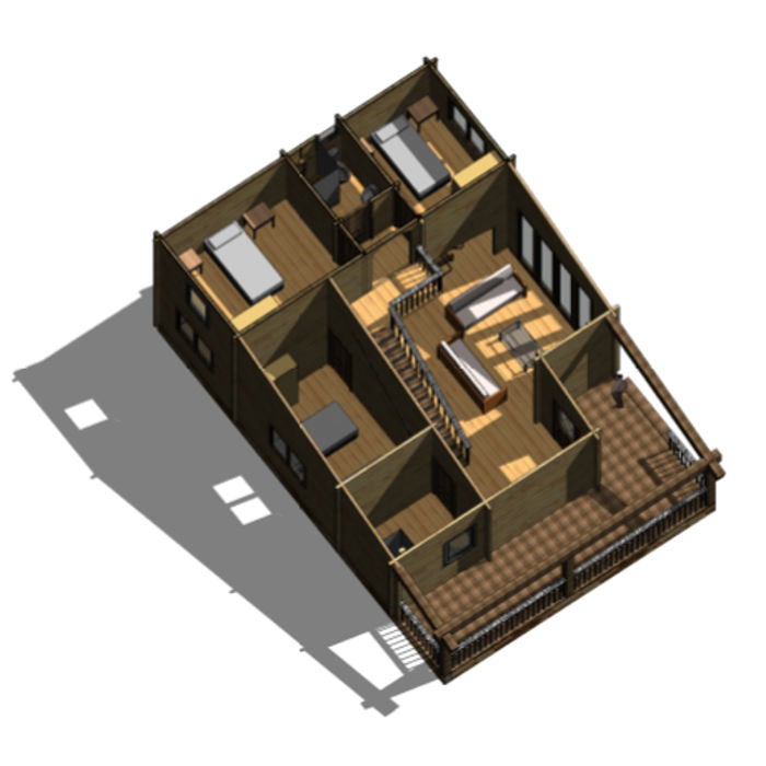 Plano 3 Casa de Madera Londres Fresno
