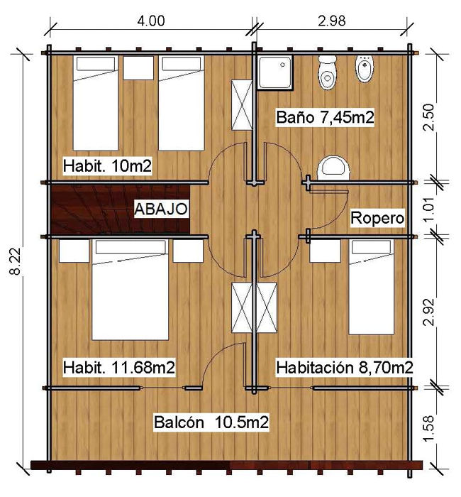 Plano 1 Casa de Madera Marta II
