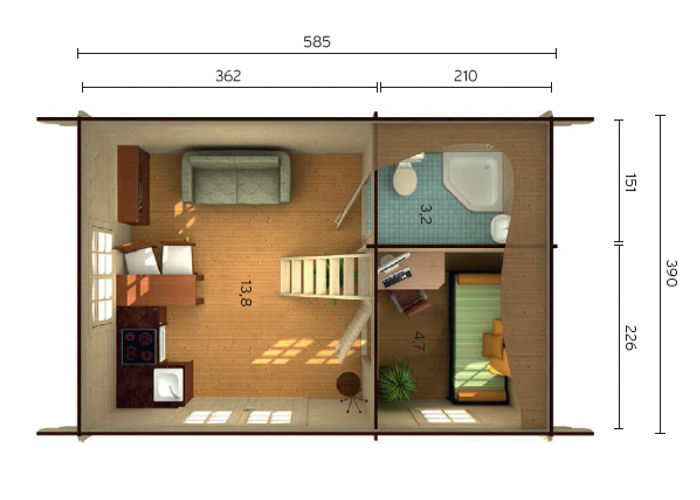 Plano 1 Casa de Madera Nicole
