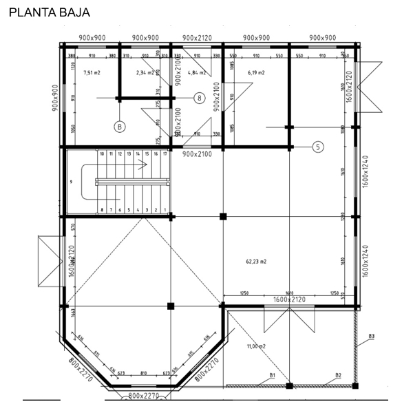 Plano 1 Casa de Madera Páramo