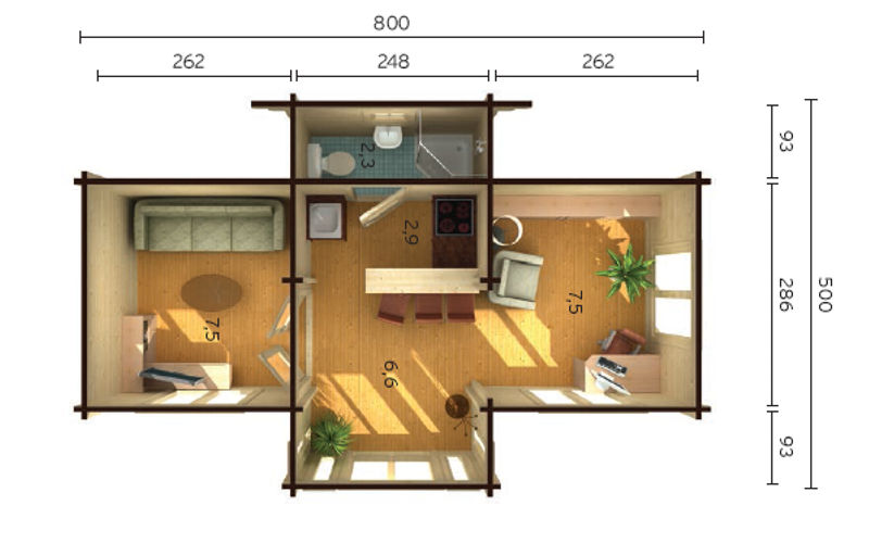 Plano 1 Casa de Madera Penelope