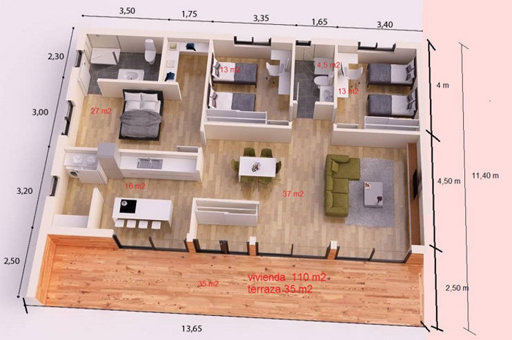 Plano 2 Casa de Madera Salamanca
