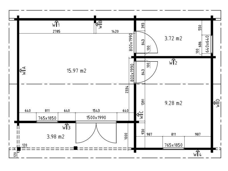 Plano 1 Casa de Madera Sandra