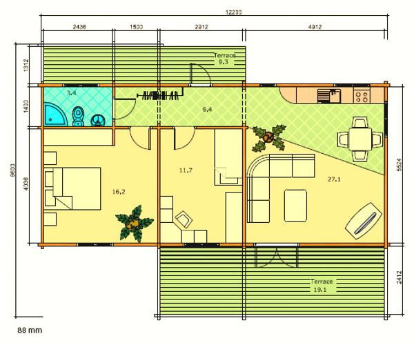 Plano 1 Casa de Madera Solveig