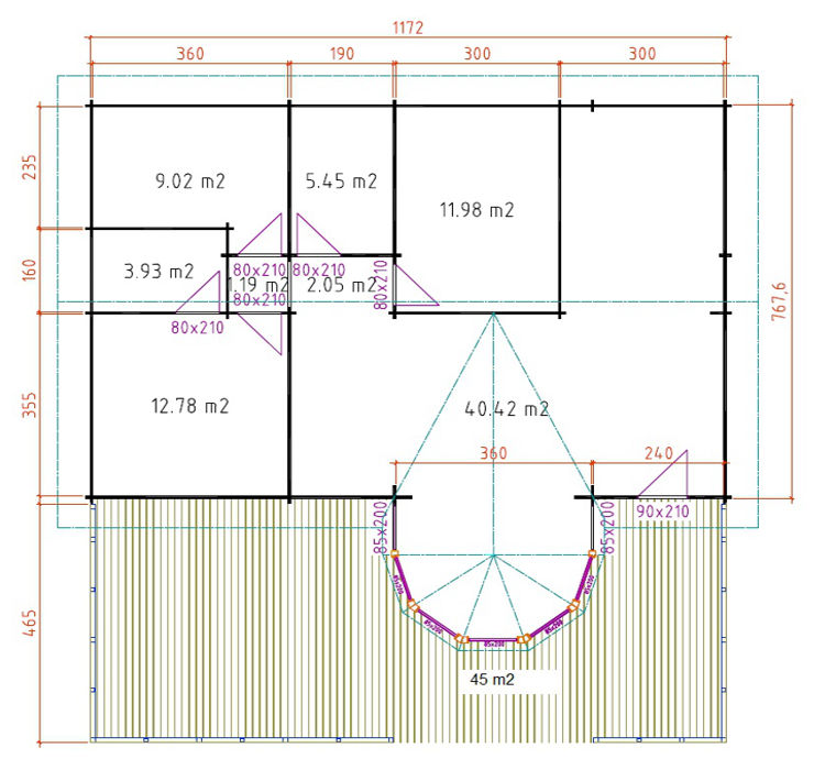 Plano 1 Casa de Madera Vitoria