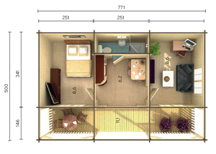 Plano 1 Casa de Madera Wendy